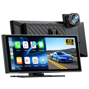 9.26" Wireless Car Stereo Receiver Protable Carplay Screen for Car with 4K Dash Cam